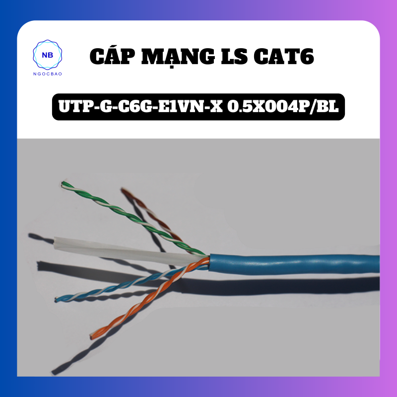 Cáp mạng LS CAT6 UTP-G-C6G-E1VN-X 0.5X4P/BL truyền tốc độ cao
