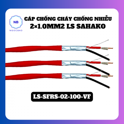 Cáp chống cháy chống nhiễu 2×1.0mm2 LS SAHAKO LS-SFRS-02-100-VF