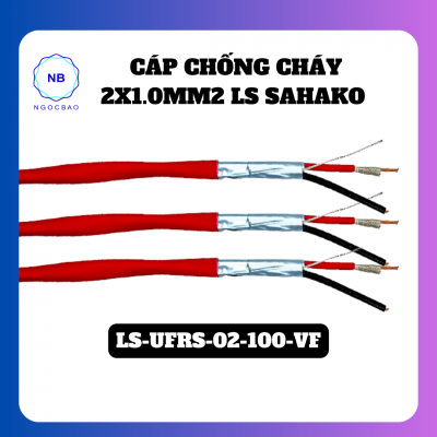 Cáp chống cháy 2x1.0mm2 LS SAHAKO LS-UFRS-02-100-VF