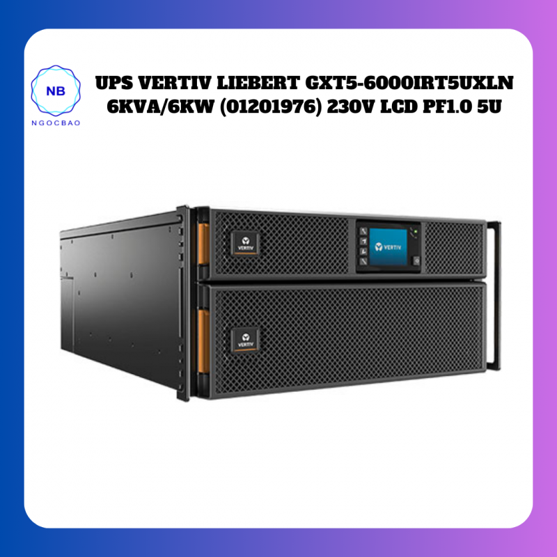 UPS VERTIV LIEBERT GXT5-6000IRT5UXLN 6KVA/6KW (01201976) 230V LCD PF1.0 5U